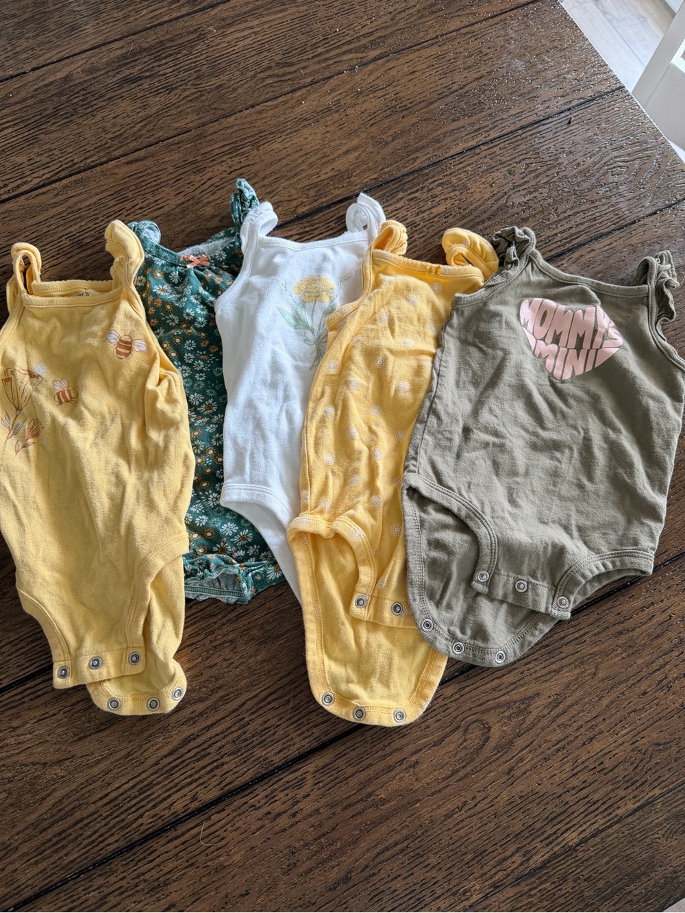 Carter's Girls' Bodysuit Set – Yellow, Green, White, Olive